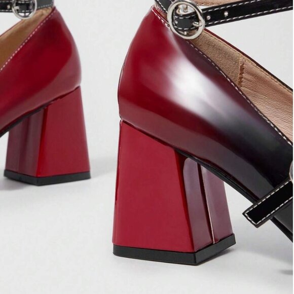 SHEIN Red and Black Glossy Heels (US 7) - Picture 2 of 15